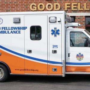 GOOD FELLOWSHIP AMBULANCE, WEST CHESTER PA 2023 FORD E-450 TYPE 3 LIFE LINE AMBULANCE. SALESPERSON ALAN WALLACE